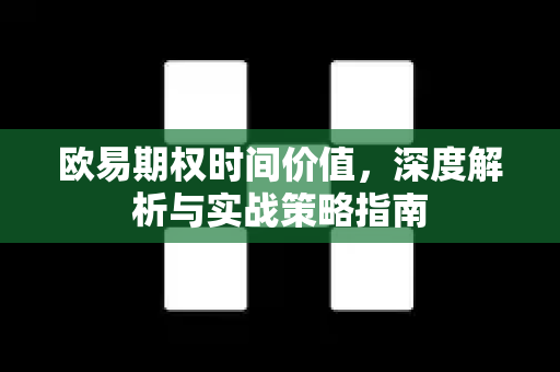 欧易期权时间价值，深度解析与实战策略指南