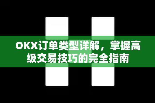 OKX订单类型详解，掌握高级交易技巧的完全指南